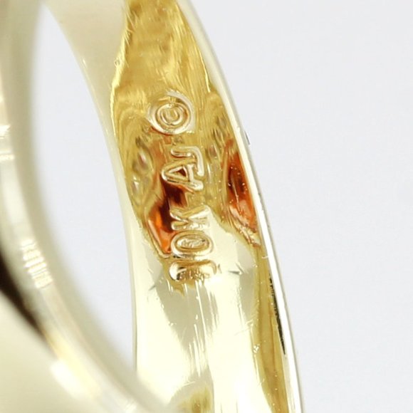 10k Yellow Gold Teardrop Orange & CZ Cubic Zirconia Gemstone Ring - Picture 6 of 9